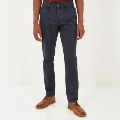 Navy blue slim chinos